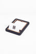 Leather Note Holder Black Wood Detailed Note Holder and Business Card Holder